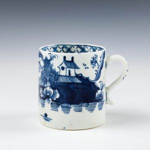 Rare Lowestoft Porcelain Two Pagoda Coffee Can c1775