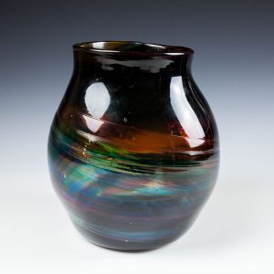 A Hartley Wood Rainbow Streaky Vase - c1930