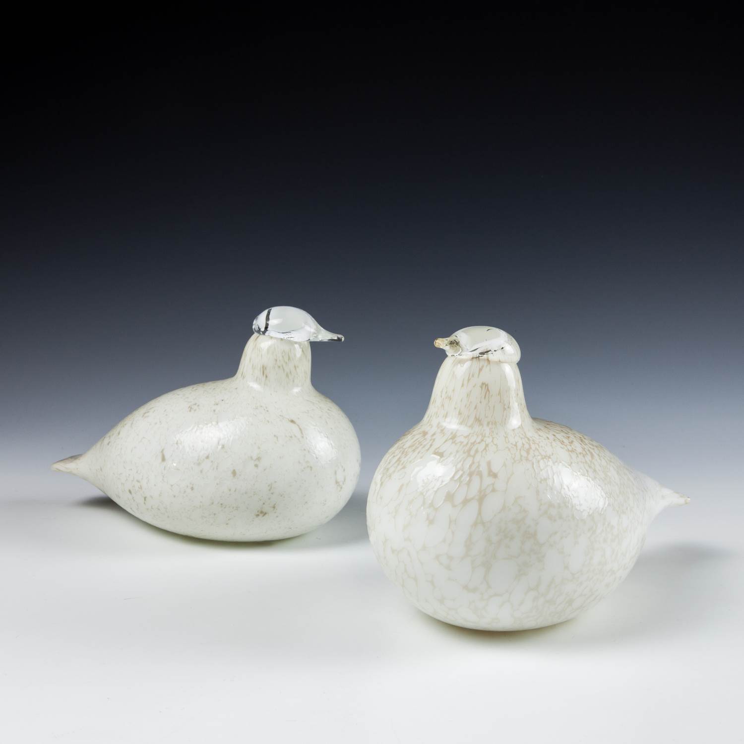 An Early Pair of Nuutajarvi Signed Oiva Toikka ” Riekko” Grouse