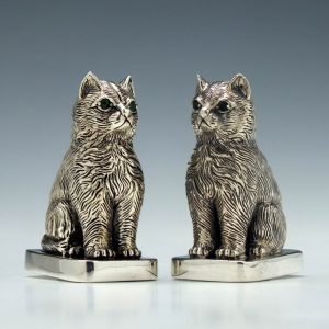 American Sterling Silver Cat Salt and Pepper Cruets