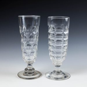 Two Lens Cut Sunderland Ale Glasses c1860