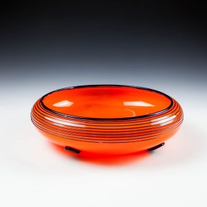 Loetz Michael Powolny Tango Orange Glass Bowl - c1915