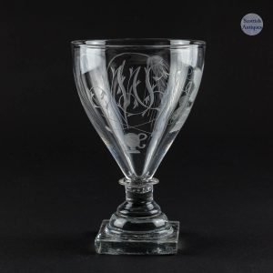 Georgian Rummer Engraved With Clay Pipes c1825