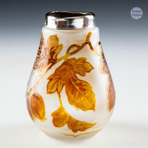 A  Silver Topped Miniature Cameo Glass Vase Hallmarked Birmingham 1903