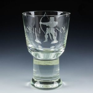 A Caithness Goblet Engraved by AH Poyser Nottingham c1970