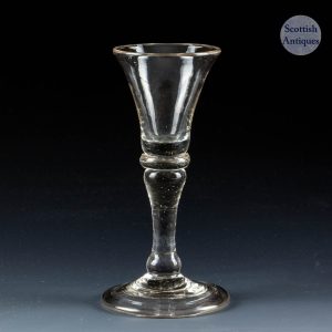 A Georgian Gin Glass With Folded Foot c1745