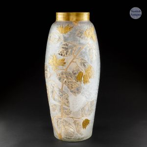 A Vary Large Daum Acid Cut  Gilded Vase c1900