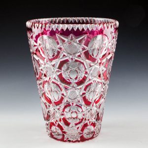 Stevens and Williams Constellation Pattern Glass Vase c1930