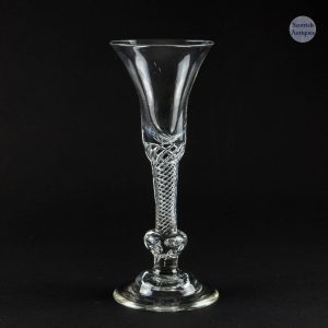 A Georgian Composite Stem Wine Glass c1745