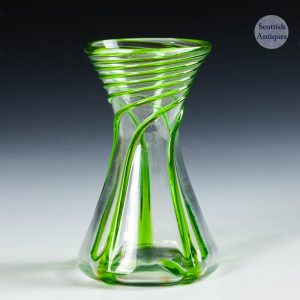 An Art Nouveau Green Trailed Vase c1910