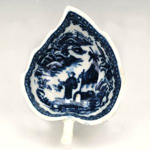 Caughley Porcelain Fisherman Pattern Butter Boat c1785