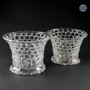 Pair of  Bristol 18th Century Lead Glass Baskets c1780