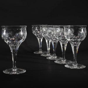 Set of Six Webb Corbett Rock Crystal Wine Glasses c1940