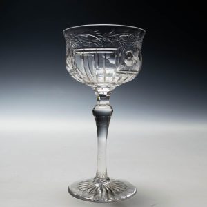Rock Crystal Cut Wine Glass c1900