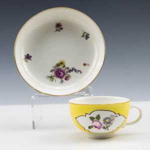 Meissen Porcelain Teacup and Saucer c1752