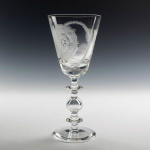 Jacobite Revival Stuart Crystal Balustroid Stem Glass Goblet
