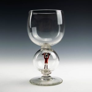 Stevens and Williams Novelty Hollow Stem Goblet c1928