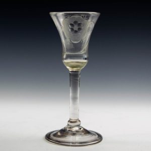 Jacobite Plain Stem Wine Glass c1740