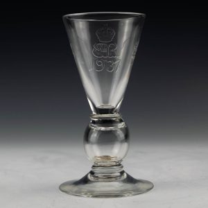 Stevens and Williams Edward VIII Coin Wine Glass 1936