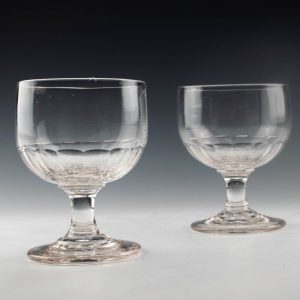 Pair of Victorian Slice Cut Rummers c1880
