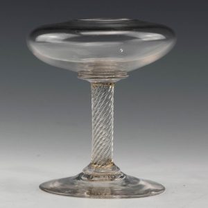 Georgian Oil Lamp With Incised Twist Stem c1760