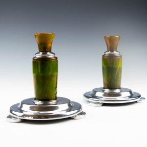 Pair of Pewter and Phenolic Candlesticks 1930-5