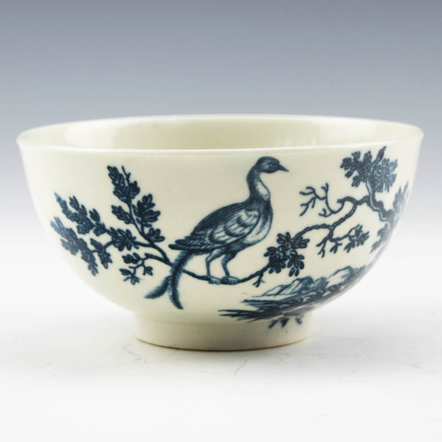 First Period Worcester Porcelain “Birds in Branches” Pattern Sugar Bowl ...