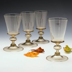 A Set of Four Venetian Wine Glasses c1900