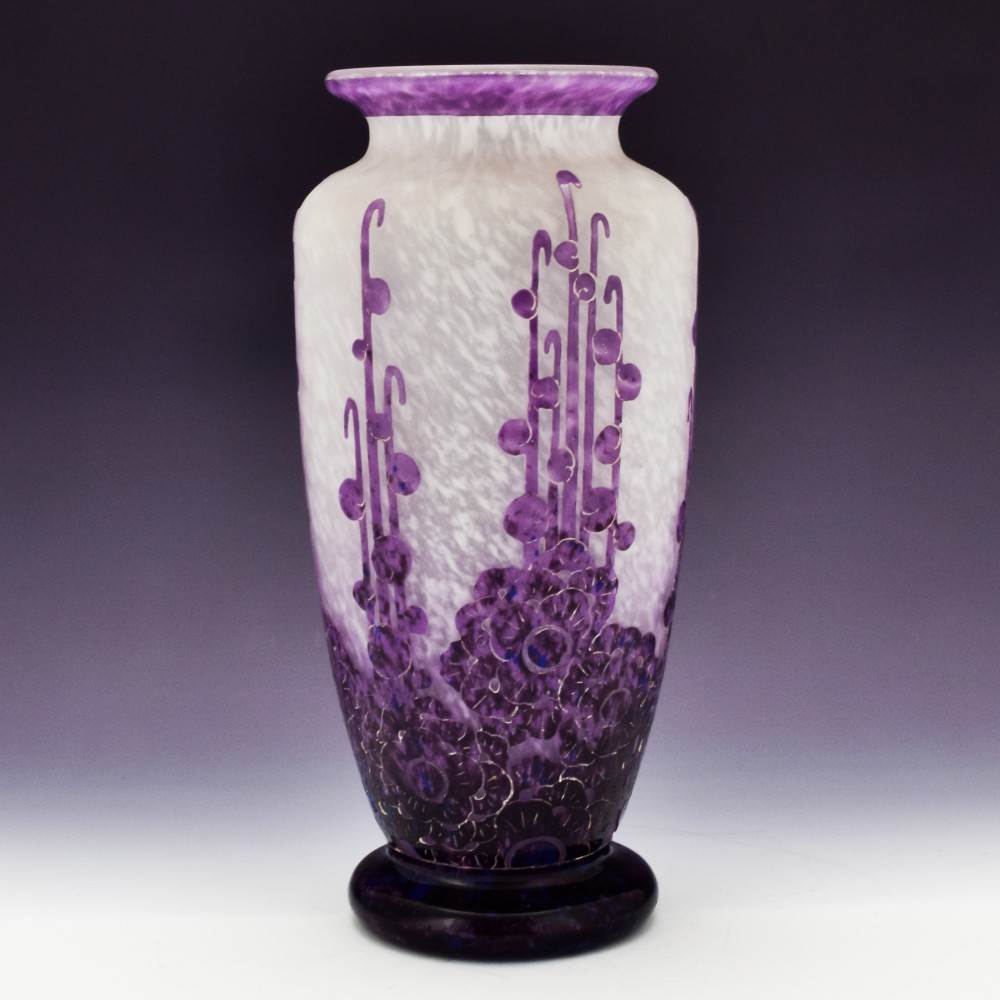 3-2463 Le Verre Francais ル・ヴェール・フランセ 西洋 A Schneider Verre Francais Acid Cut Cameo Vase 1925-28