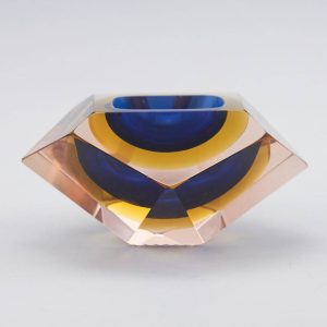 A Mandruzzato Facet Cut Sommerso Bowl c1965