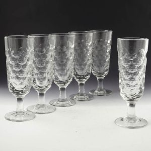Pair Sunderland Lens Cut Ale Glasses c1860