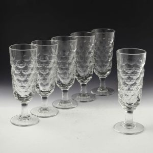 Pair Sunderland Lens Cut Ale Glasses c1860
