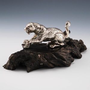 Patrick Mavros Sterling Silver Leopard Sculpture c1995