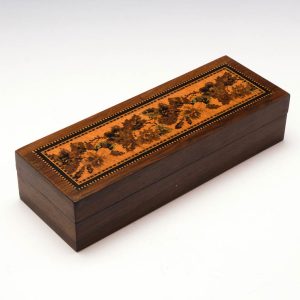 Tunbridge Ware Rosewood Pen Box By Thomas Barton c1860