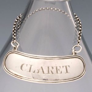 Irish Silver Claret Decanter Label James Le Bas Dublin 1811