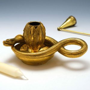 Regency Ormolu Bronze Snake Form Candlestick c1810