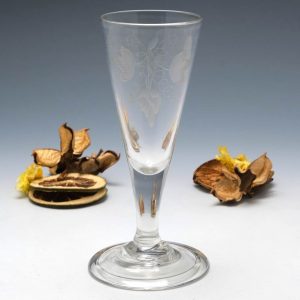 Wheel Engraved Georgian Ale Glass c1750
