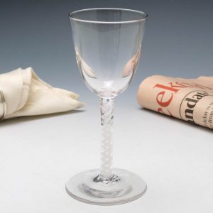 Early 20th Century Reproduction Georgian Opaque Twist Wine Glass