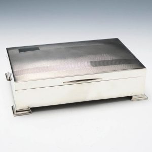 Sterling Silver Cigar Or Cigarette Box Birmingham 1947