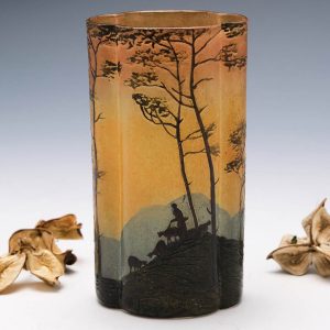 A Legras Cameo Vase of Quatrefoil Section c1925