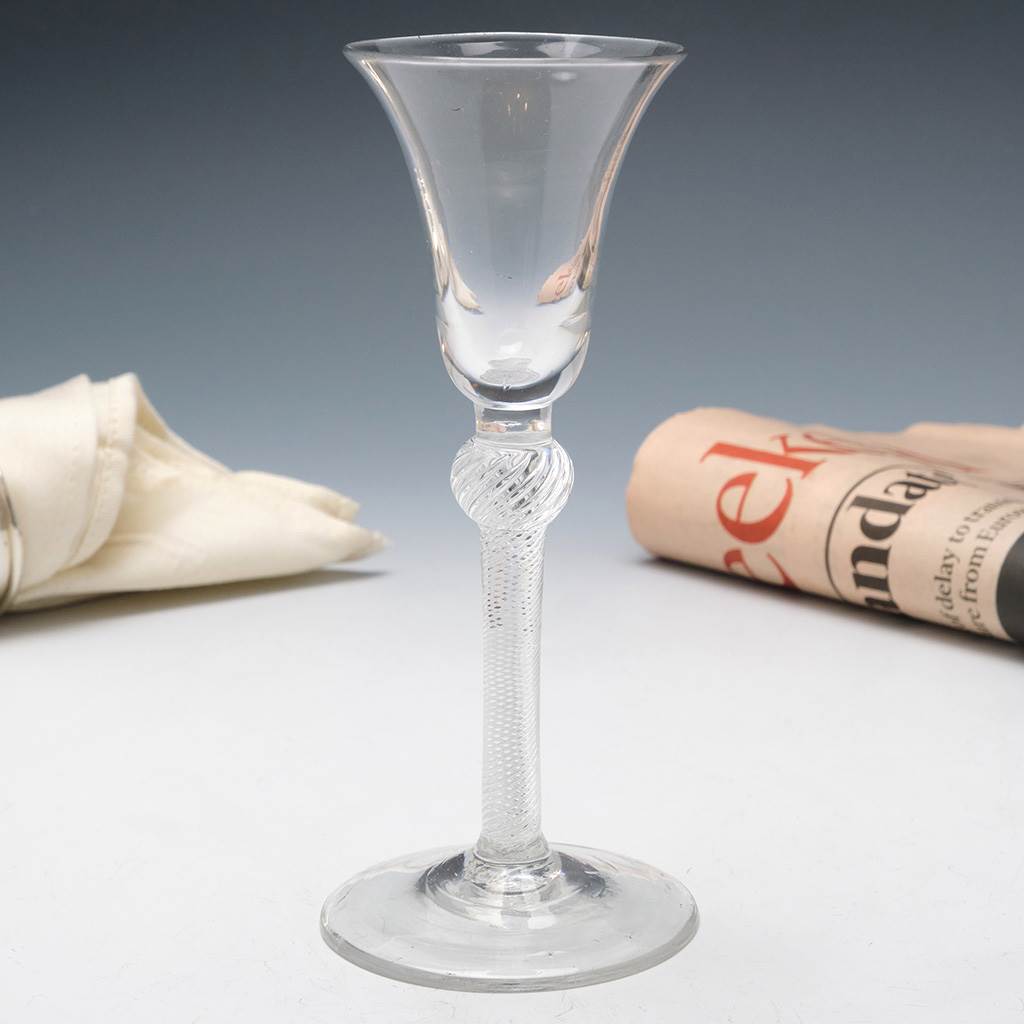 Georgian Composite Stem Wine Glass c1750