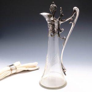 Albert Mayer for WMF  Silver Plate Mounted Claret Jug c1900