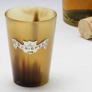 Scottish Silver Mounted Horn Beaker Inscribed 'Crieff' by William Dunningham & Co  c1890