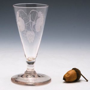 Wheel Engraved Georgian Dwarf Ale Glass c1780