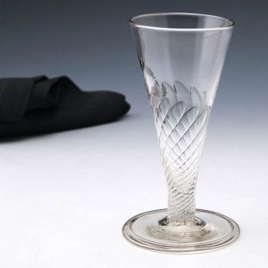 George III Wrythen Stem Ale Glass c1750