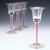 Set of Four Josephinehutte Colour Twist Schnapps Glasses c1910