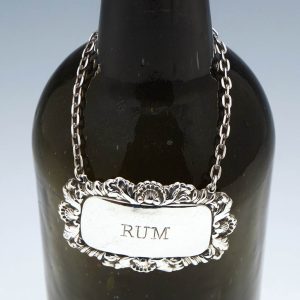 Silver Rum Decanter Label London 1964
