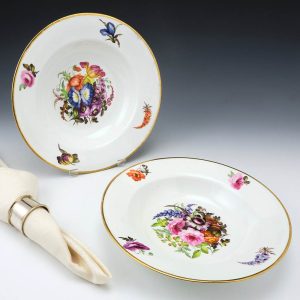 Pair of Derby Porcelain Soup Dishes c1815