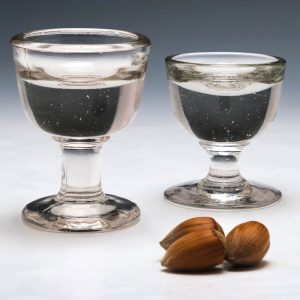 Two Victorian Penny Lick Glasses c1880