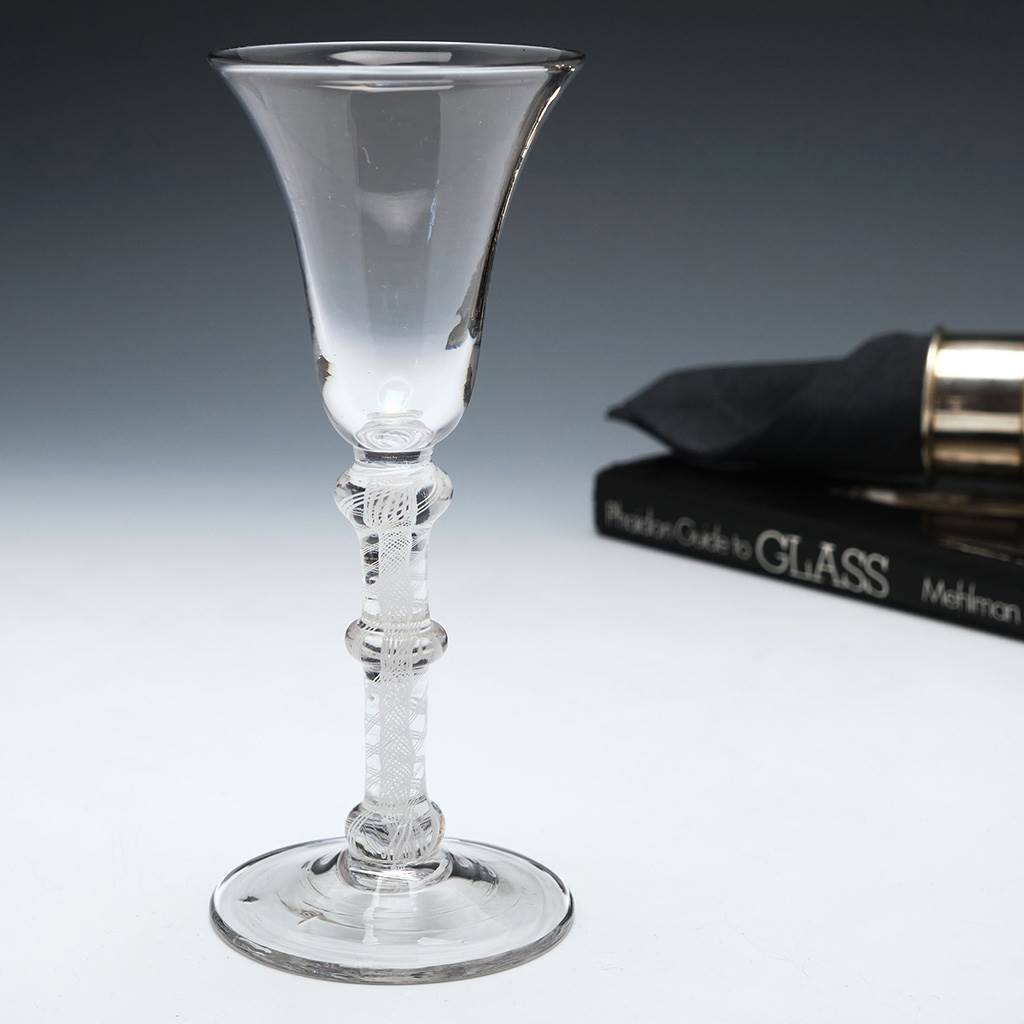Three Knop Opaque Twist Wine Glass